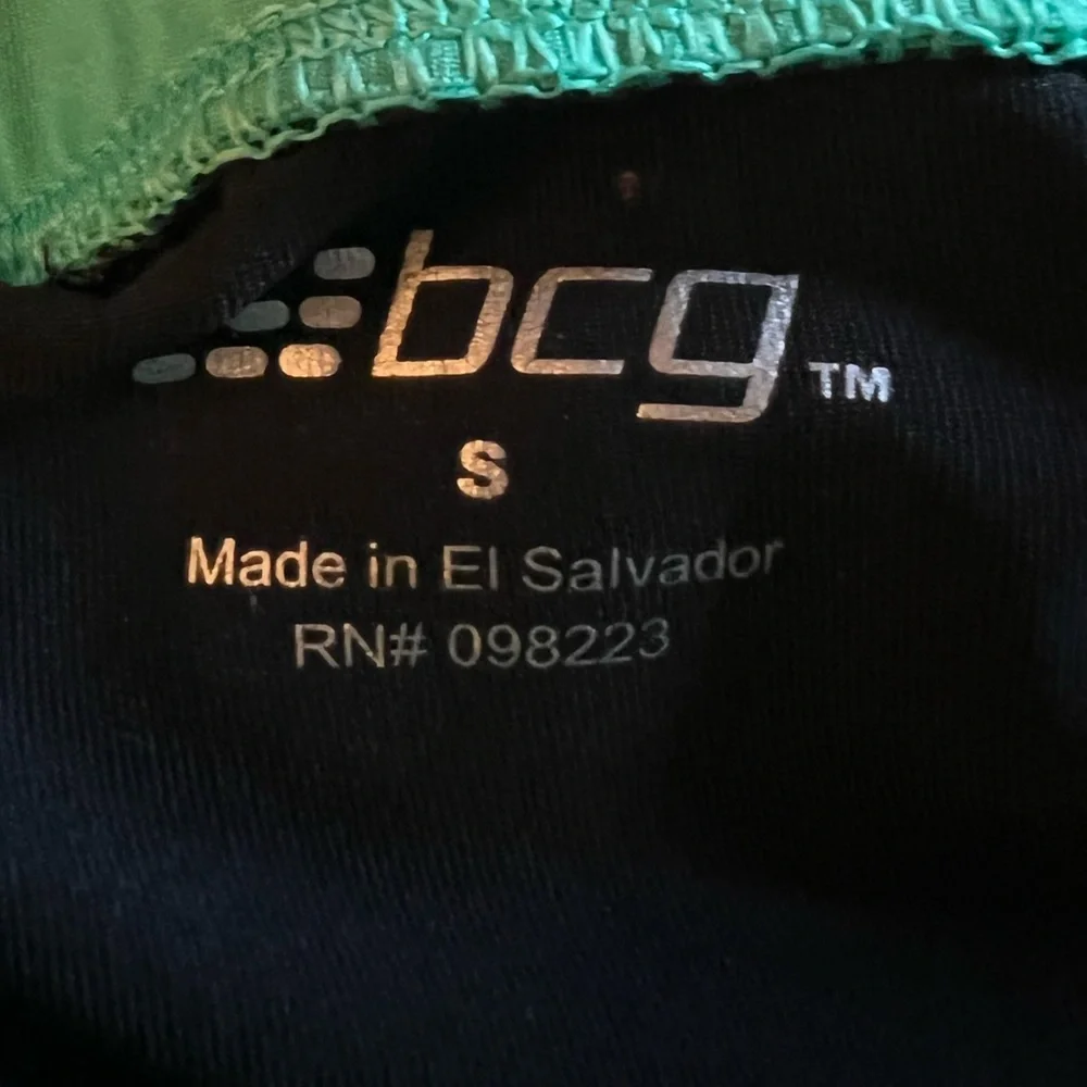 BCG Dark Gray and Green Compression Active Shorts Inseam 5